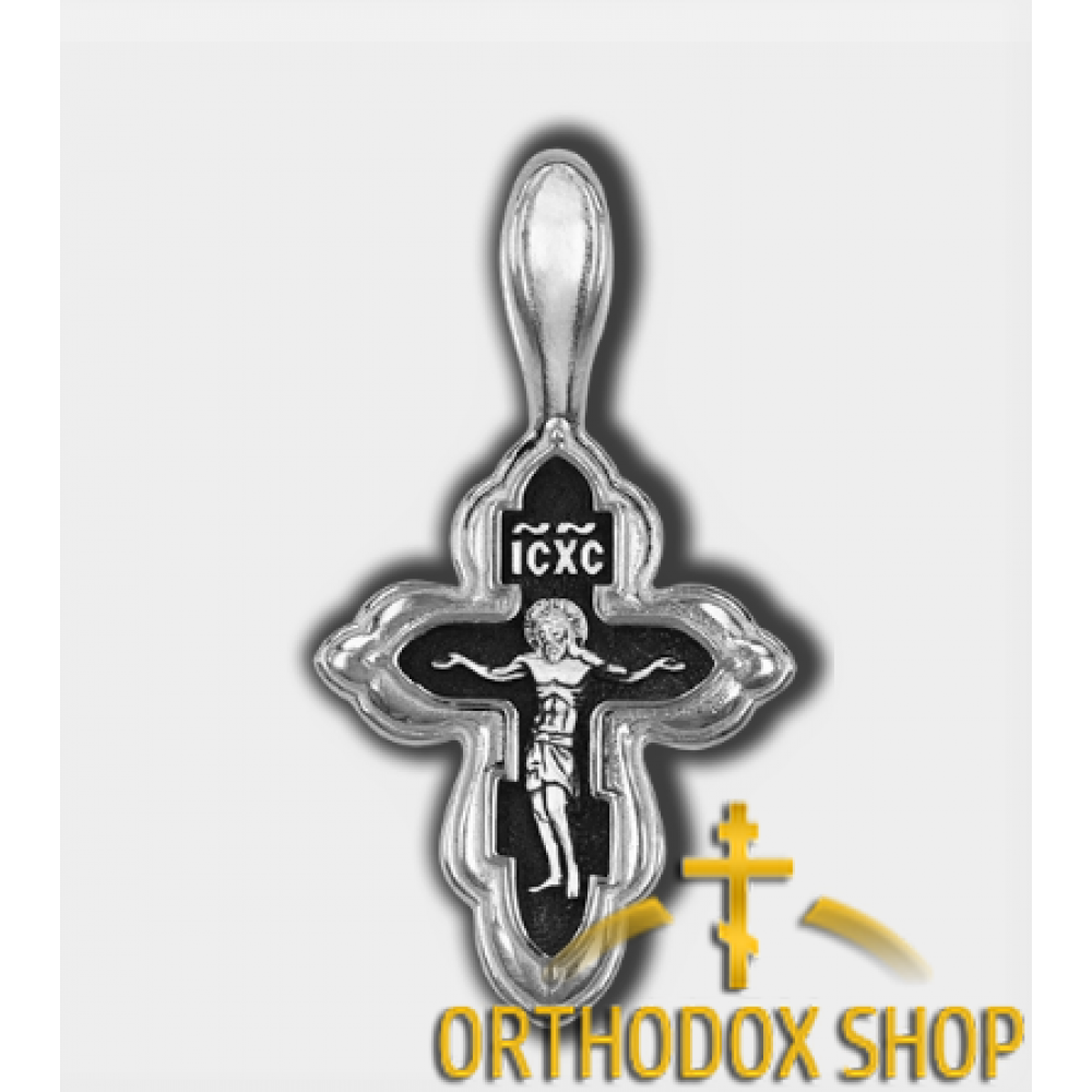 Православный Серебряный нательный Крестик-18061. Освященный
