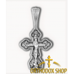 Православный Серебряный нательный Крестик-18078. Освященный