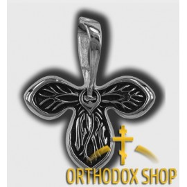 Православный Серебряный нательный Крестик-Трилистник. Освященный