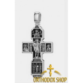 Православный Серебряный нательный Крестик-18199. Освященный