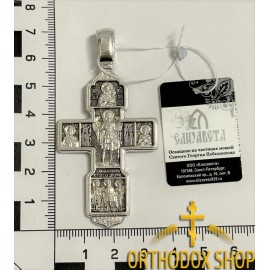 Православный Серебряный нательный Крестик-18199. Освященный