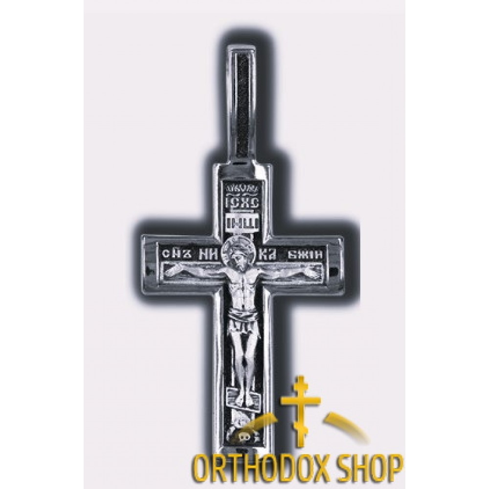 Православный Серебряный нательный Крестик, Освященный-18345