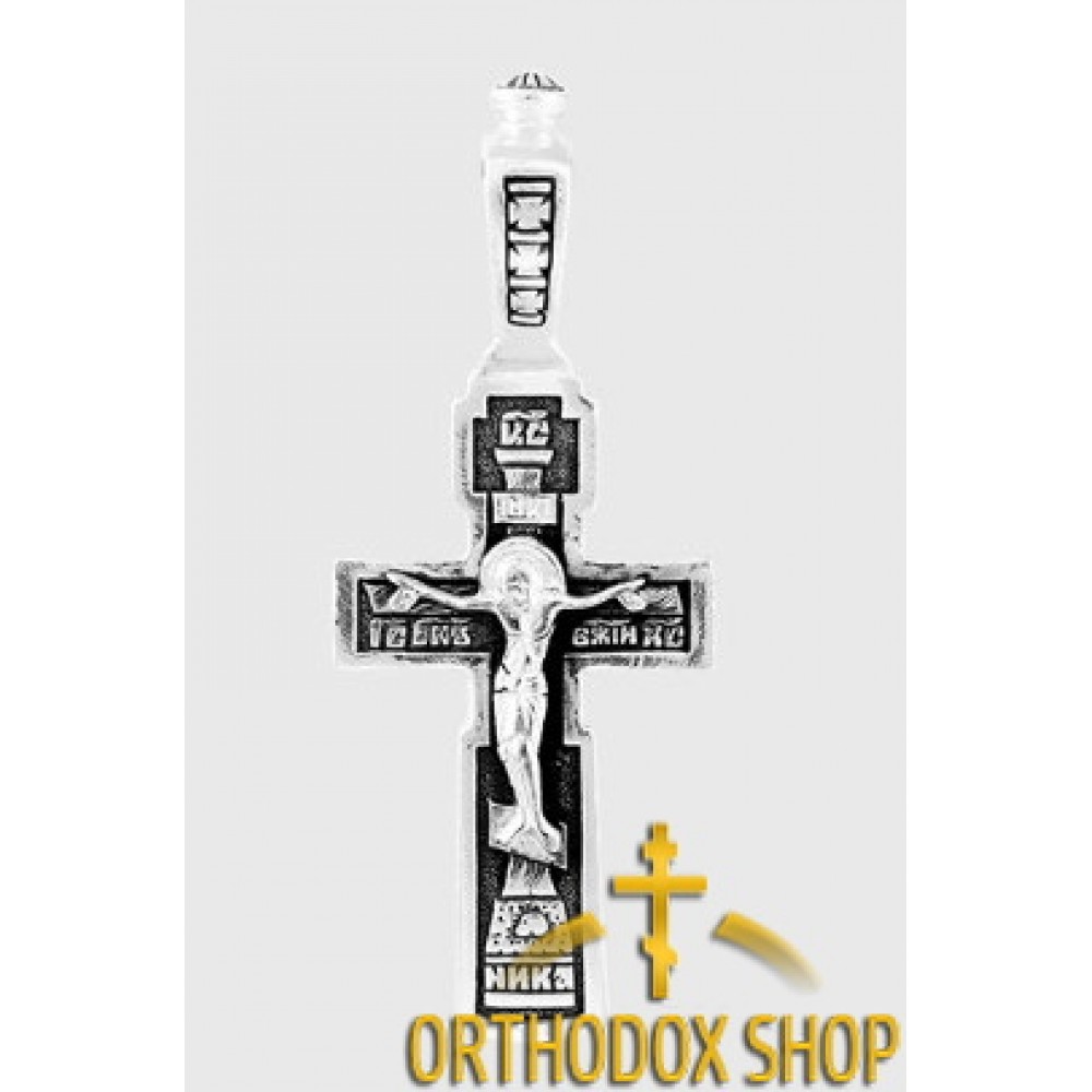 Православный Серебряный нательный Крестик, Освященный-3005
