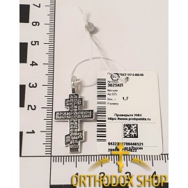 Православный Серебряный нательный Крестик-3025. Освященный