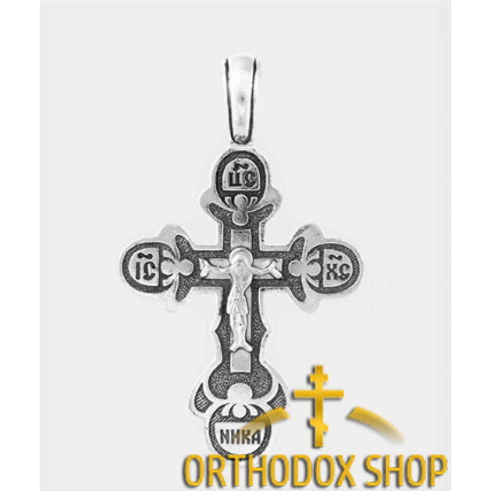 Православный Серебряный нательный Крестик-3054. Освященный