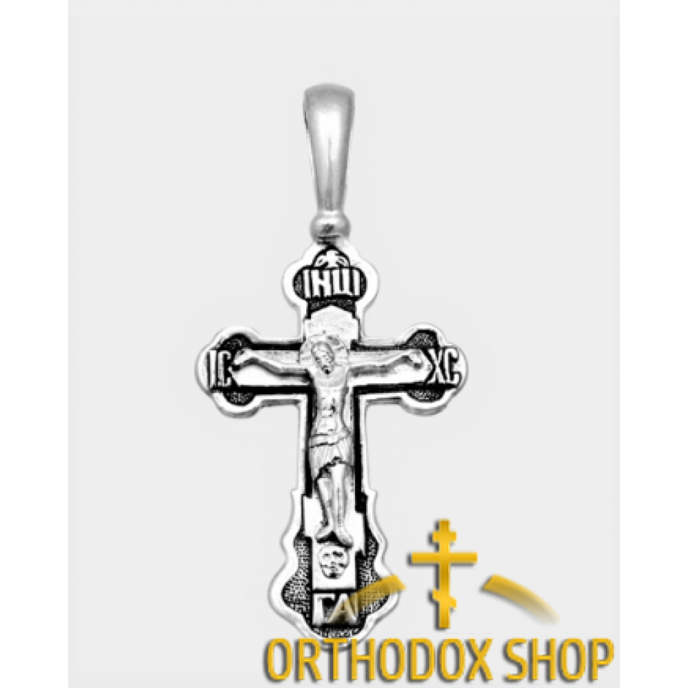 Православный Серебряный нательный Крестик-3222. Освященный
