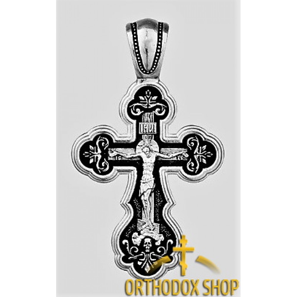 Православный Серебряный нательный Крестик, Освященный-3295