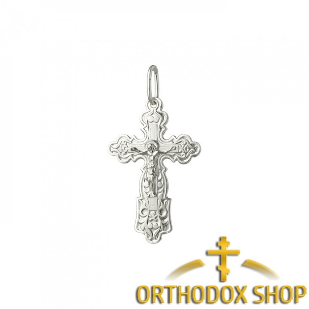 Православный Серебряный нательный Крестик, Освященный