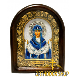 Дивеевская икона из бисера Покров Богородицы. Освященная