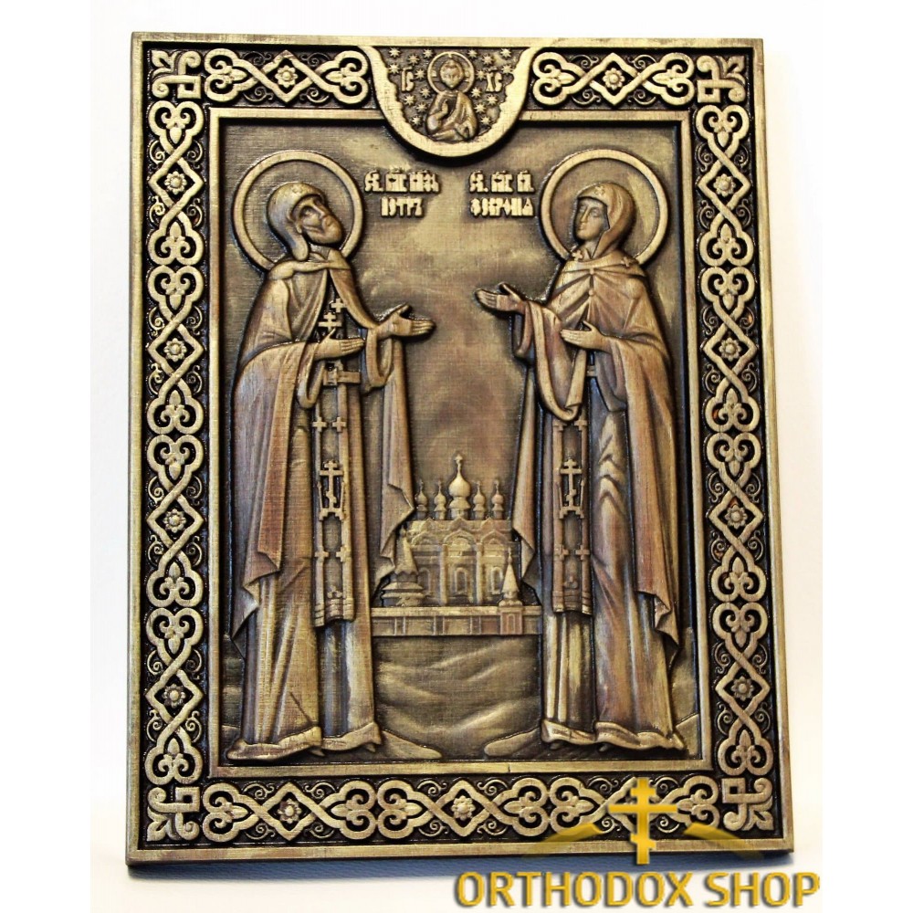 Икона  "Святые Петр и Февронья", Освященная