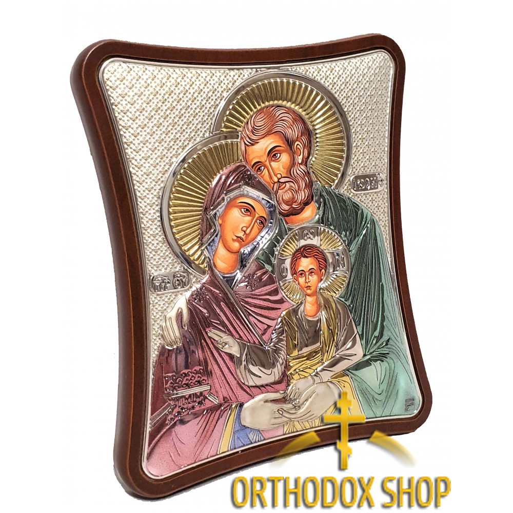 Серебряная Икона Святое Семейство. Освященная
