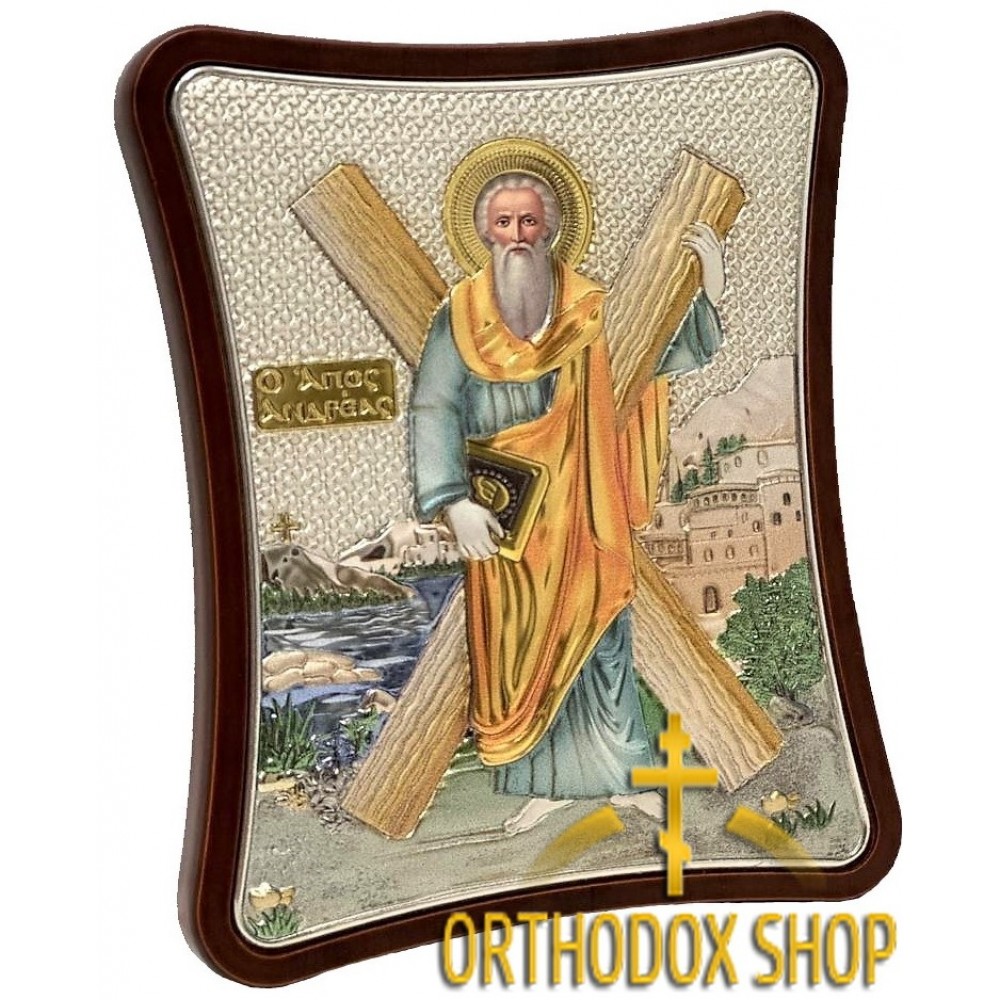 Серебряная Икона Апостол Андрей Первозванный. Освященная