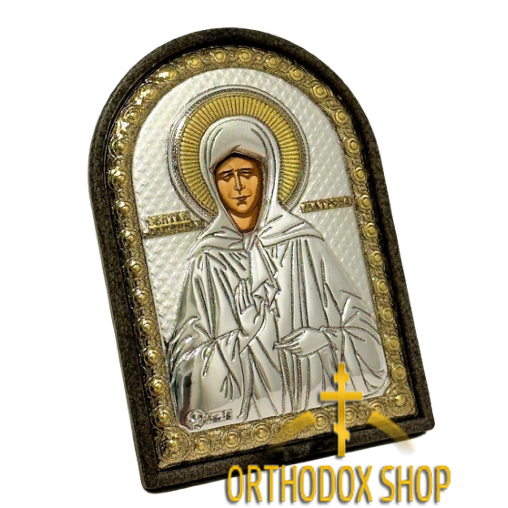 Маленькая Серебряная Икона Святая Матрона. Освященная
