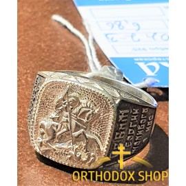 Православный серебряный перстень, "Георгий Победоносец" Освященный