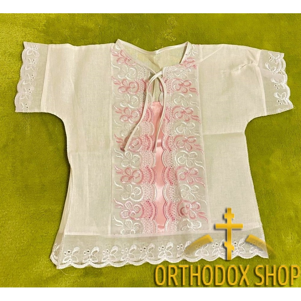 Православная детская рубашка для Крещения. Размер 74-80. Материал-Хлопок. Освященная