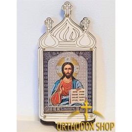 Маленькая настольная деревянная икона Иисус Христос Спаситель, Освященная