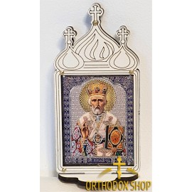 Маленькая настольная деревянная икона Николай Чудотворец. Освященная