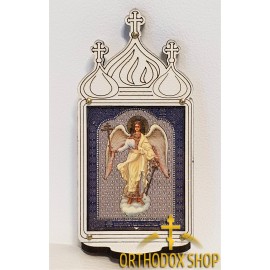 Маленькая настольная деревянная икона Ангел Хранитель. Освященная