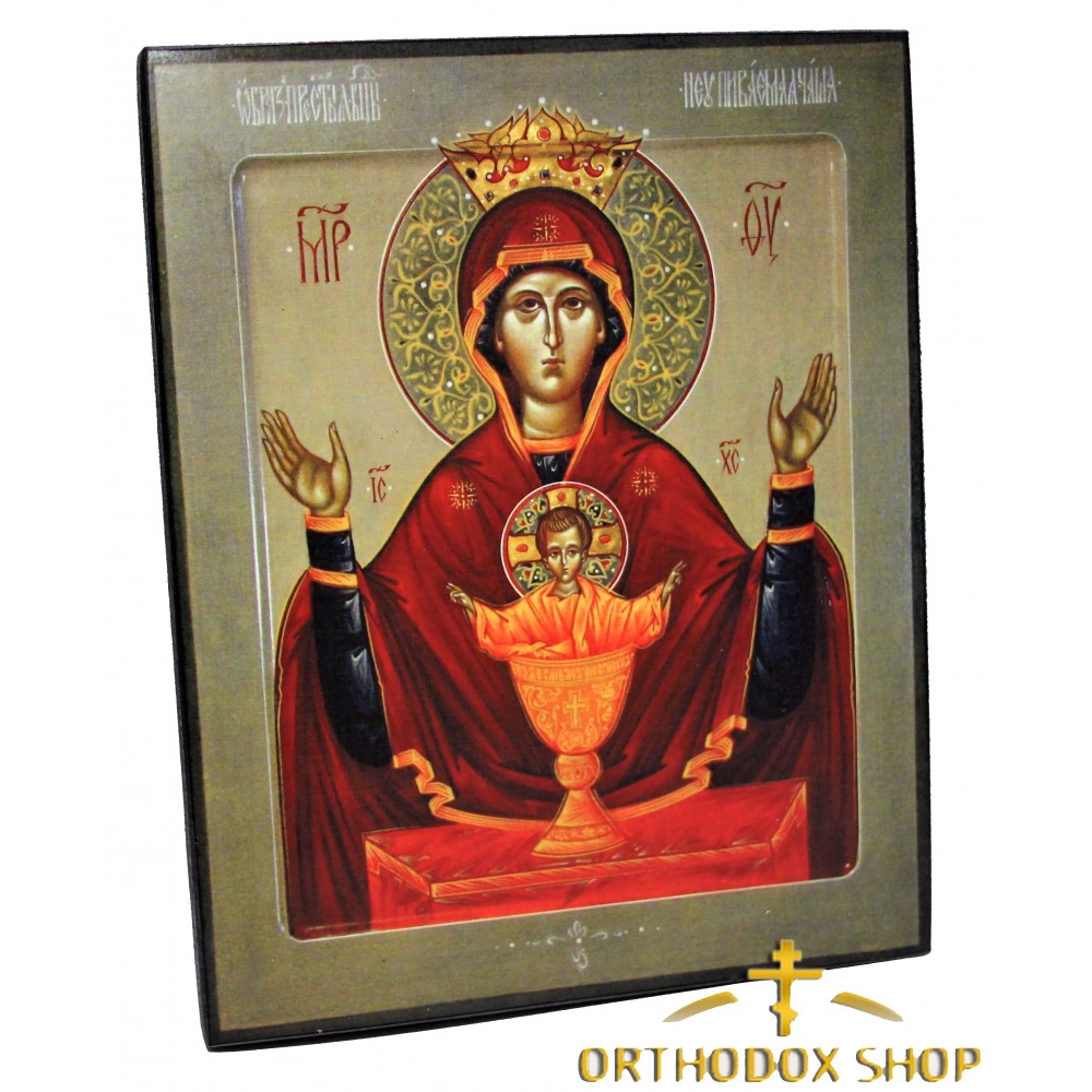 Икона под старину Божья Матерь "Неупиваемая Чаша", Освященная